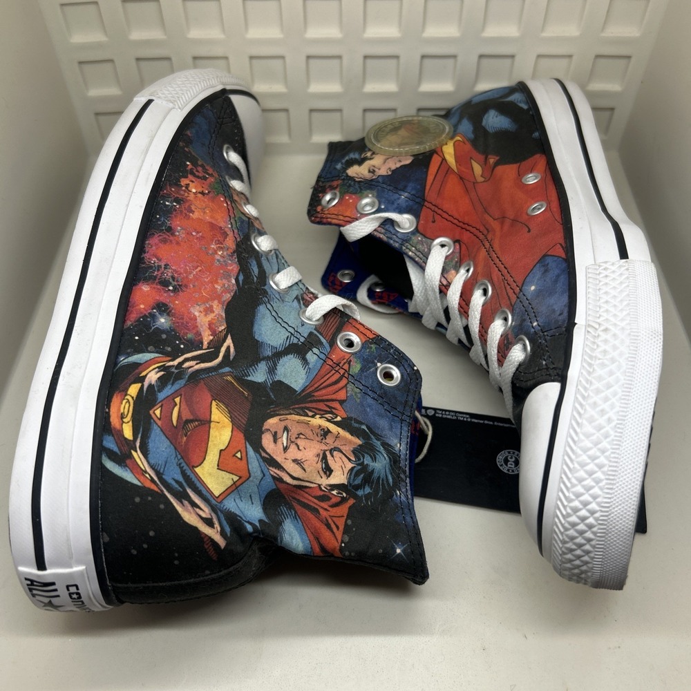 Converse DC Comics x Mens 10 Chuck Taylor All Star    Hi Superman Justice League - Picture 4 of 11
